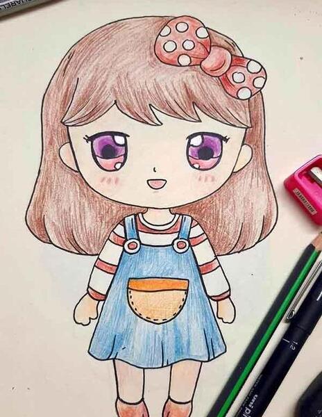 عکس نقاشی صورت کارتونی دختر