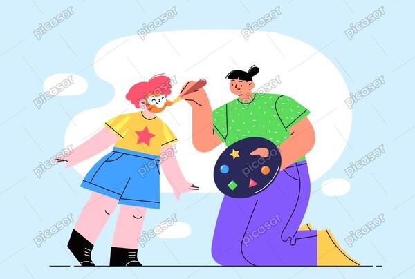 عکس نقاشی روی صورت کارتونی