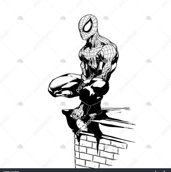 عکس نقاشی صورت مرد عنکبوتی سیاه