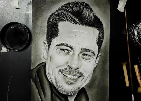 عکس نقاشی صورت مرد آسان