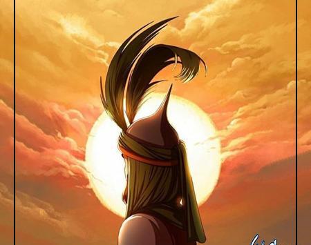 عکس نقاشی امام حسین با مداد رنگی