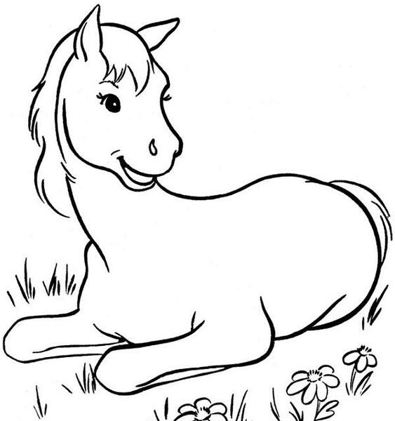 عکس نقاشی اسب کودکانه و آسان
