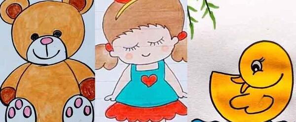 عکس نقاشی آسان و زیبای دخترانه