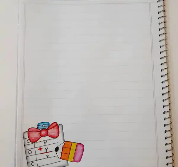 عکس نقاشی آسان دخترانه برای دفتر مشق