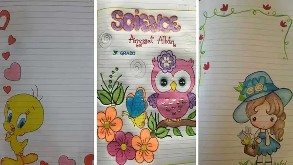 عکس نقاشی آسان دخترانه برای دفتر مشق