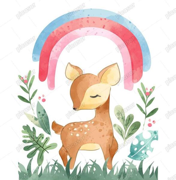 عکس نقاشی آهو در طبیعت