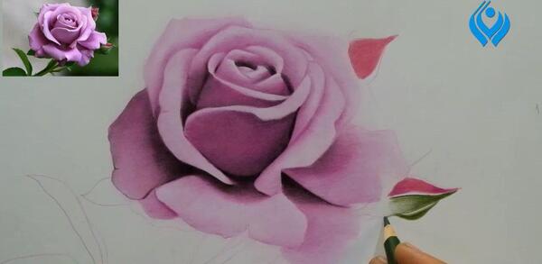 عکس نقاشی با مداد رنگی ساده و زیبا