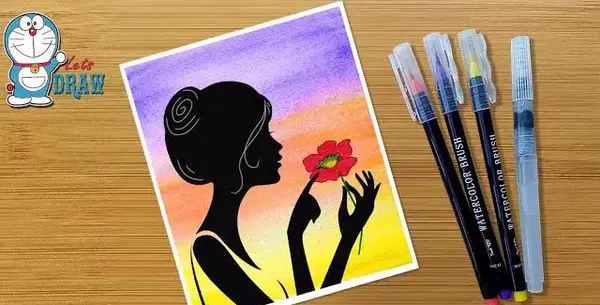 عکس نقاشی با آبرنگ فانتزی