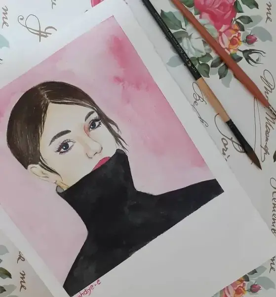 عکس نقاشی با آبرنگ فانتزی