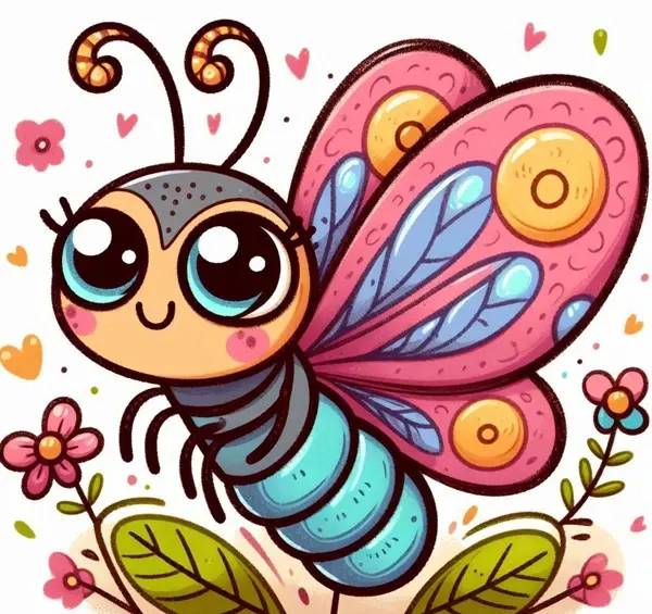 عکس نقاشی پروانه قشنگ