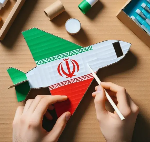 عکس نقاشی پرچم ایران با مداد رنگی