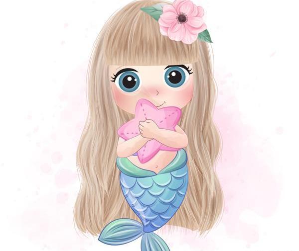 عکس نقاشی پری دریایی خیلی اسان