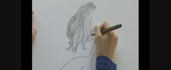 عکس نقاشی پری دریایی ساده