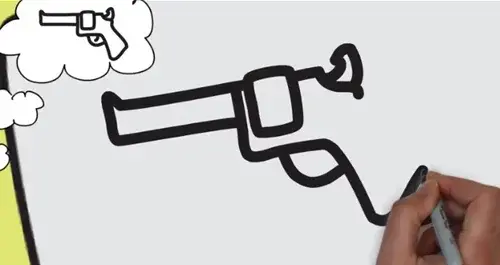 عکس نقاشی تفنگ دولول