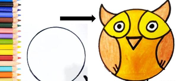 عکس نقاشی جغد ساده