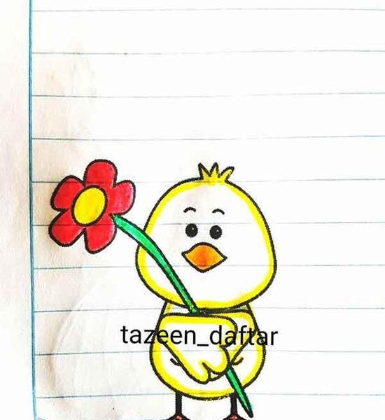 عکس نقاشی جوجه کودکانه ساده