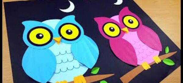 عکس نقاشی جغد کودکانه برای کلاس دوم