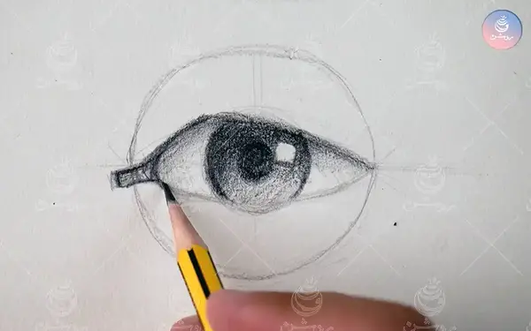 عکس نقاشی چشم ساده با مداد