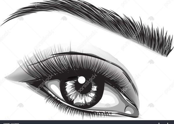 عکس نقاشی چشم و ابرو با خودکار