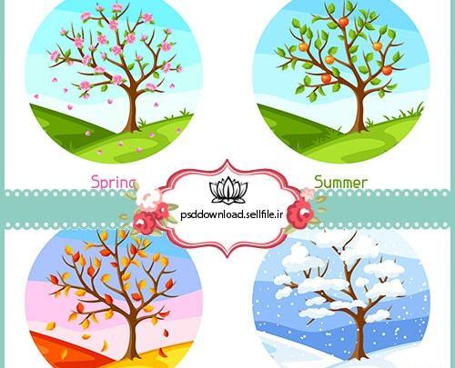 عکس نقاشی چهار فصل کودکانه