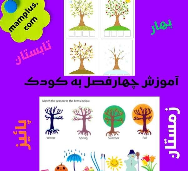 عکس نقاشی چهار فصل کودکانه