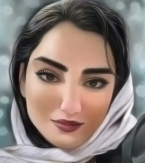 عکس نقاشی چهره ساده با مداد رنگی