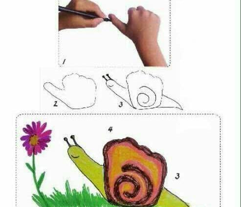 عکس نقاشی حلزون ساده