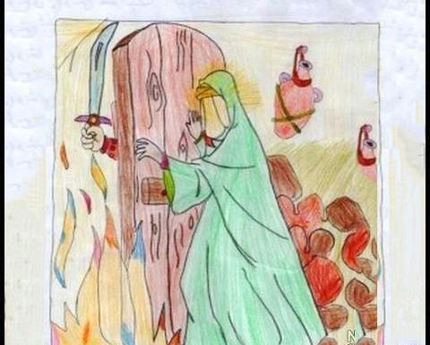 عکس نقاشی حضرت فاطمه در حال نماز خواندن
