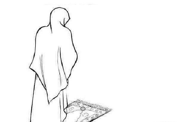عکس نقاشی حضرت فاطمه در حال نماز خواندن