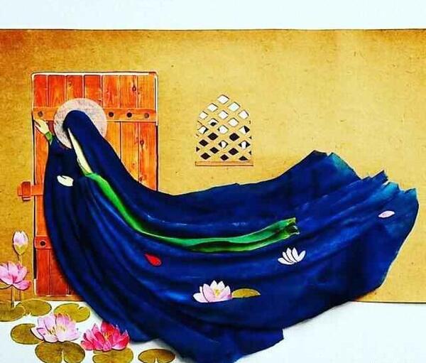 عکس نقاشی حضرت فاطمه زهرا آسان