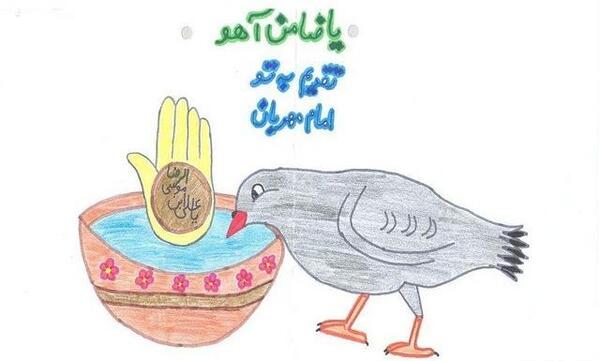 عکس نقاشی حرم امام رضا ساده
