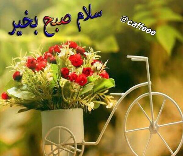 عکس نوشته صبح بخیر با گل