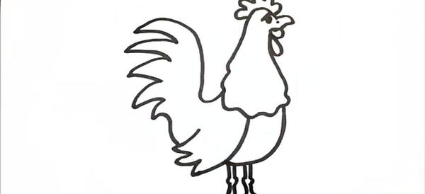 عکس نقاشی خروس ساده کودکانه