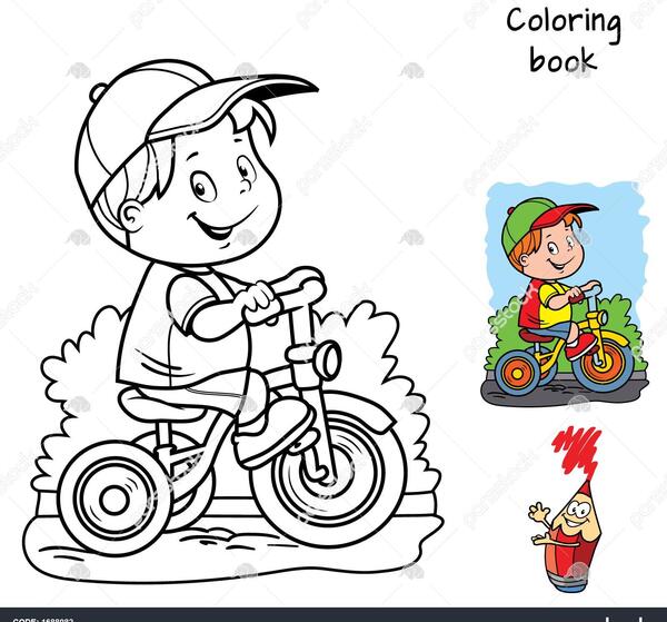 عکس نقاشی دوچرخه ساده برای پیش دبستانی