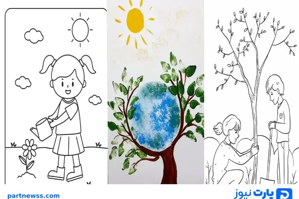 عکس نقاشی درخت پاییزی سخت
