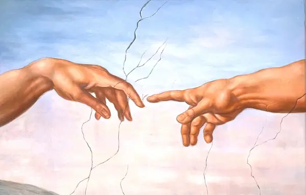عکس نقاشی دست خدا و انسان