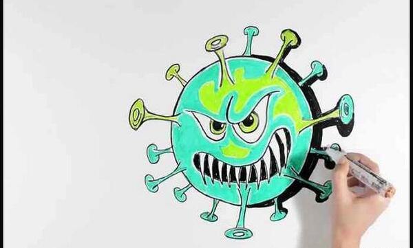 عکس نقاشی در مورد کرونا سخت