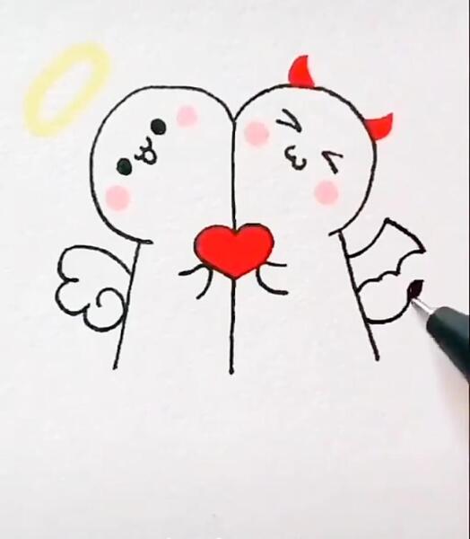 عکس نقاشی دخترانه ساده و کیوت