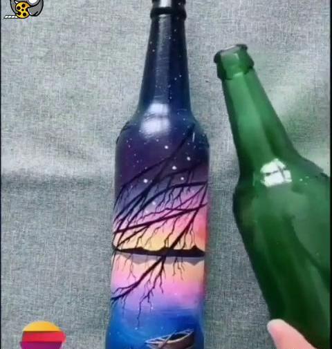 عکس نقاشی روی شیشه با گواش