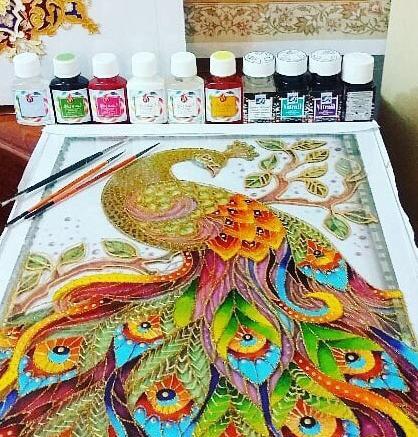 عکس نقاشی روی شیشه با ویترای فانتزی