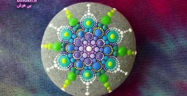 عکس نقاشی روی سنگ با گواش آسان