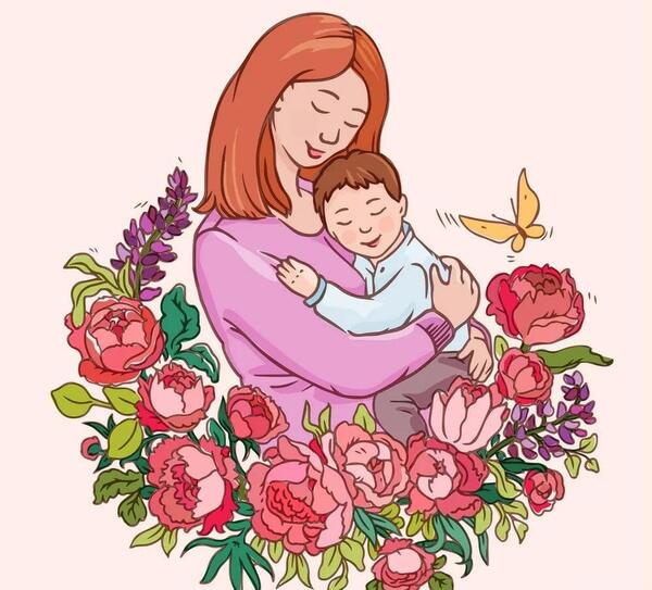 عکس نقاشی روز مادر آسان
