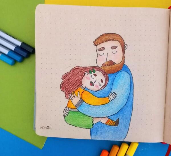 عکس نقاشی روز پدر کلاس دوم