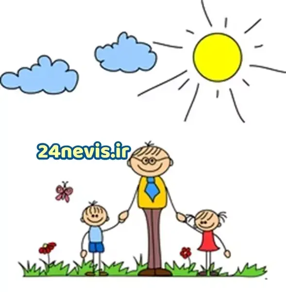 عکس نقاشی روز پدر ساده