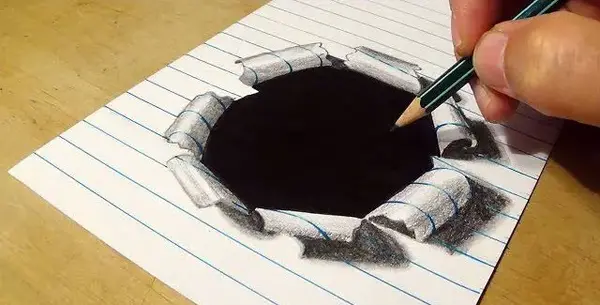 عکس نقاشی سه بعدی آسان با مداد