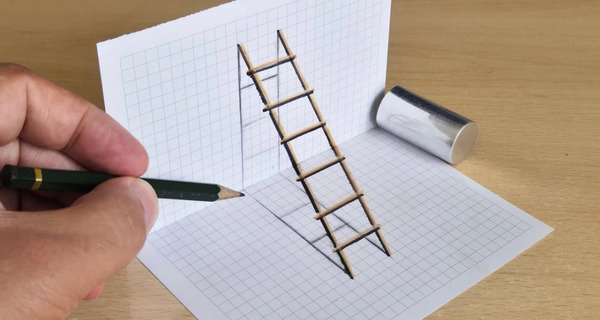 عکس نقاشی سه بعدی آسان با مداد