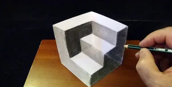عکس نقاشی سه بعدی آسان با مداد