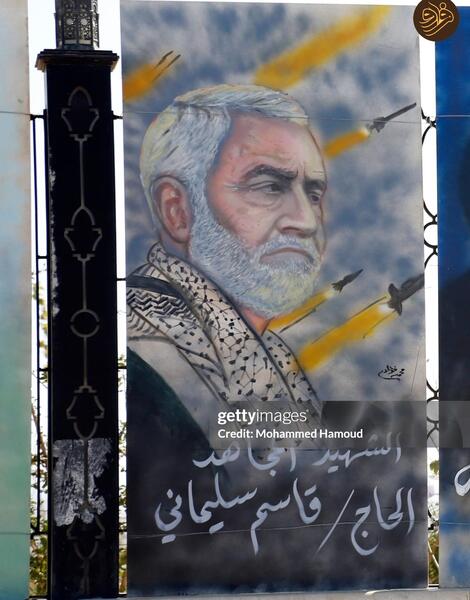 عکس نقاشی سردار سلیمانی در جنگ