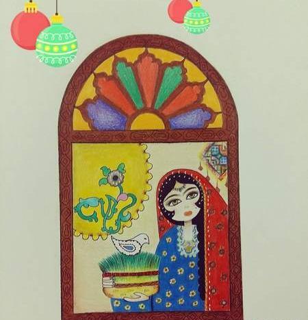 عکس نقاشی سفره هفت سین کلاس پنجم