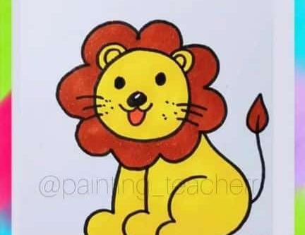 عکس نقاشی شیر جنگل ساده